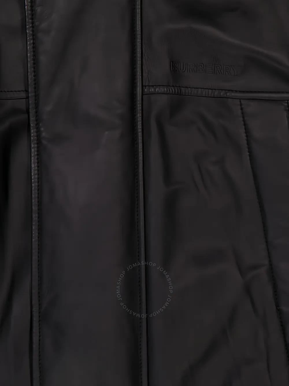 Burberry shearling-collar leather coat Zwart