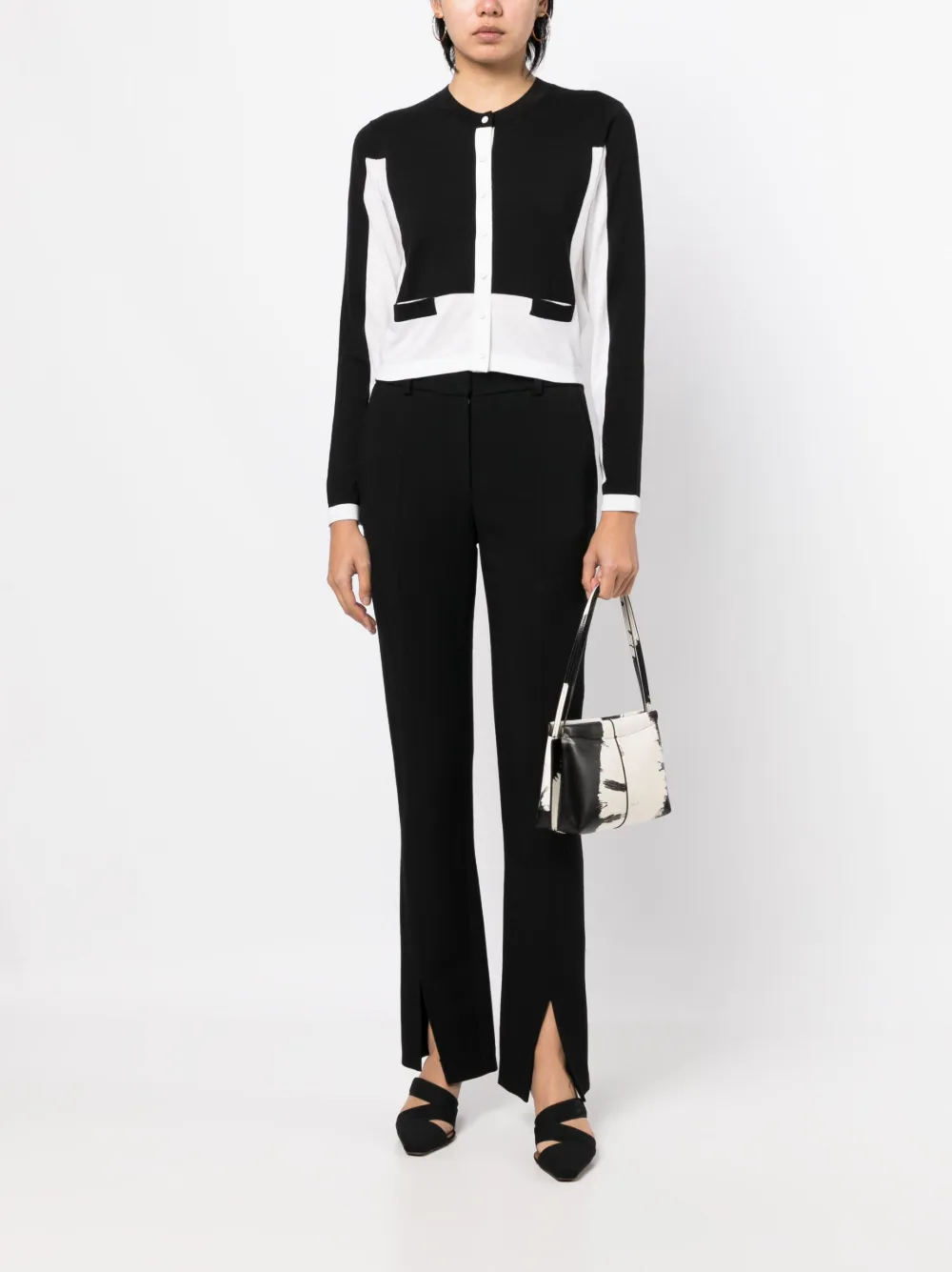 Paule Ka Vest met contrasterend detail - Zwart