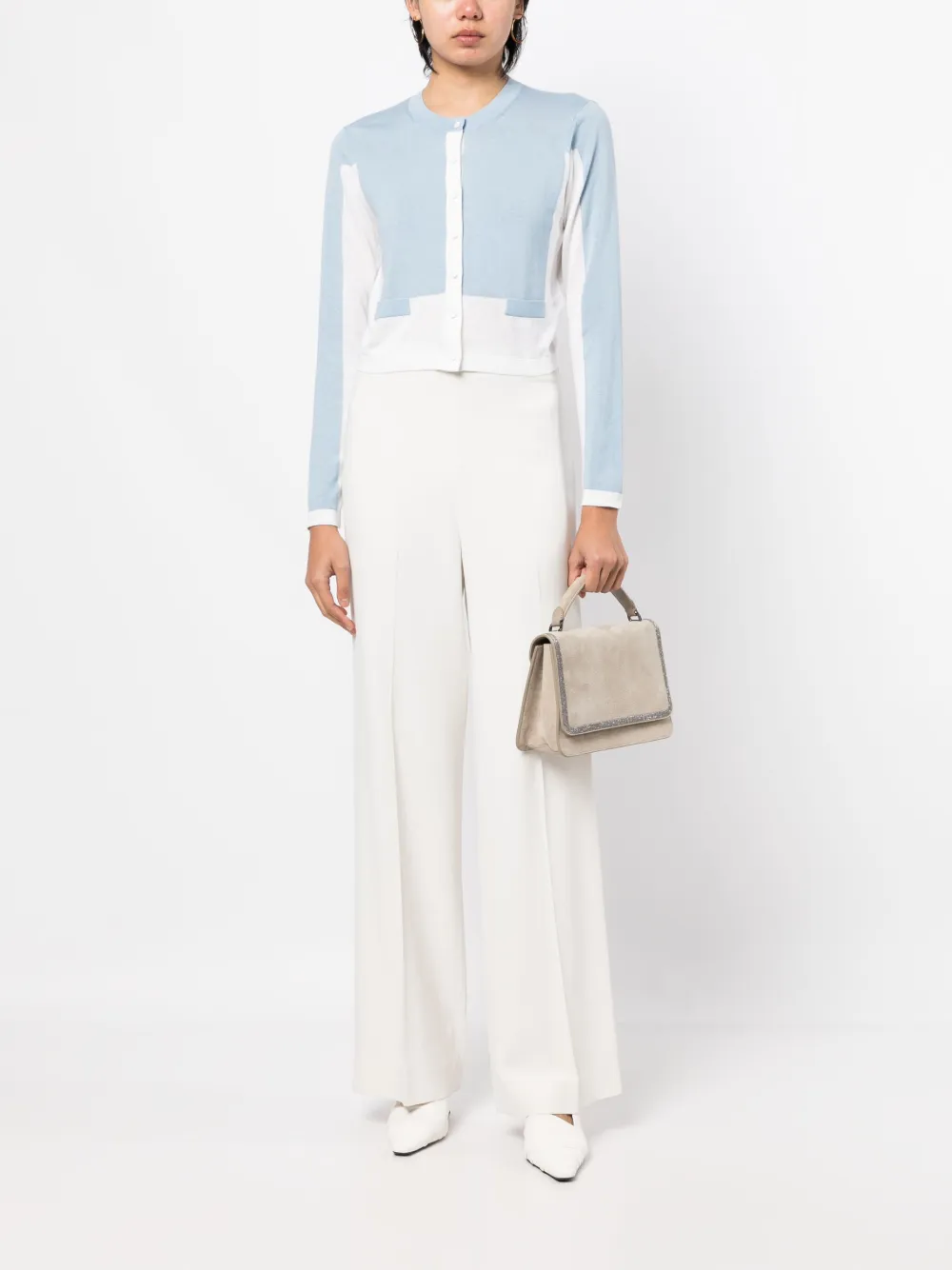 Paule Ka Vest met contrasterend detail - Blauw