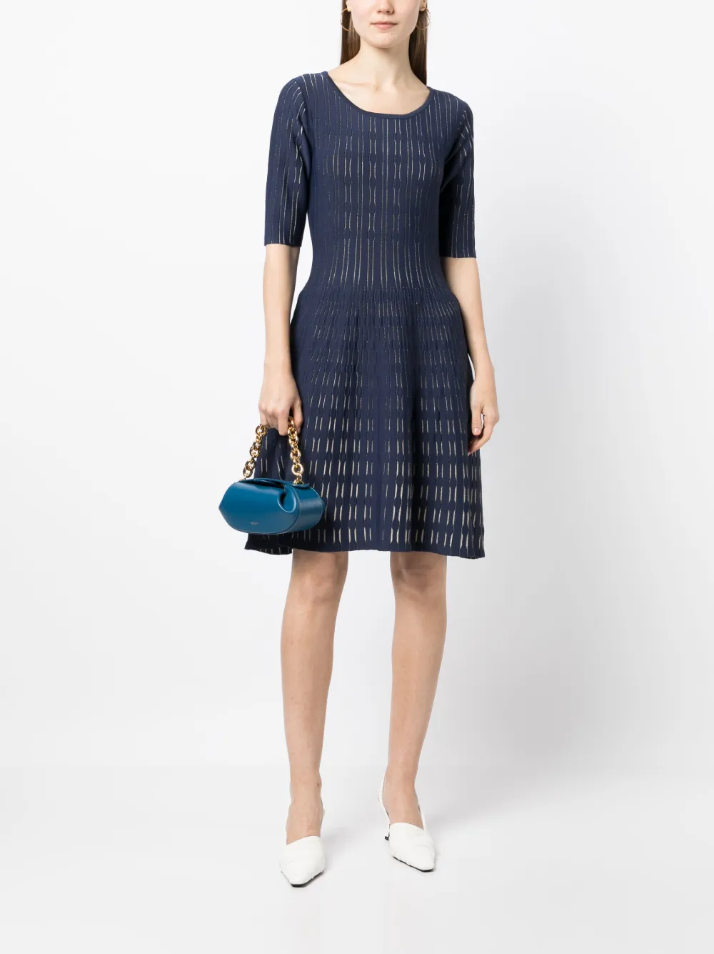 Paule Ka Jurk met korte mouwen - Blauw