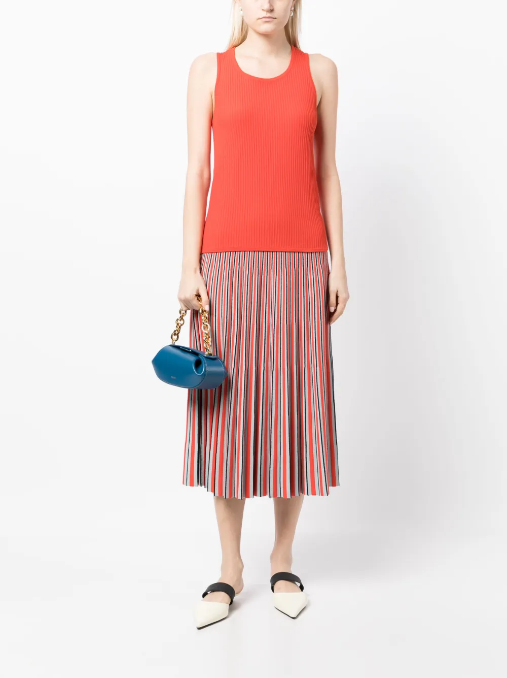 Paule Ka Geribbelde tanktop - Rood
