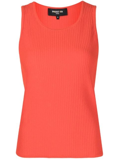 Paule Ka ribbed-knit cotton-blend tank top