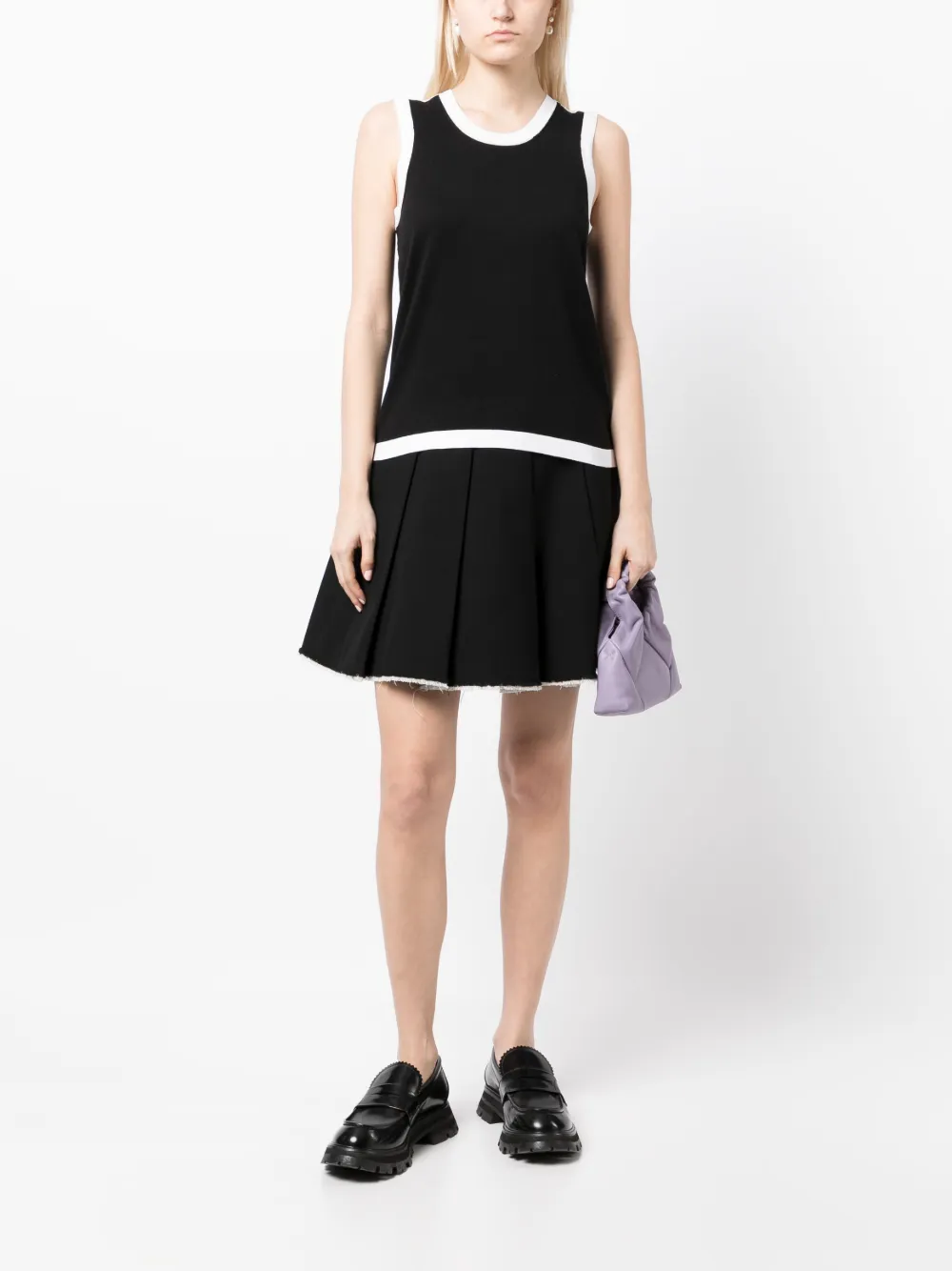 Paule Ka Tanktop met contrasterende afwerking - Zwart