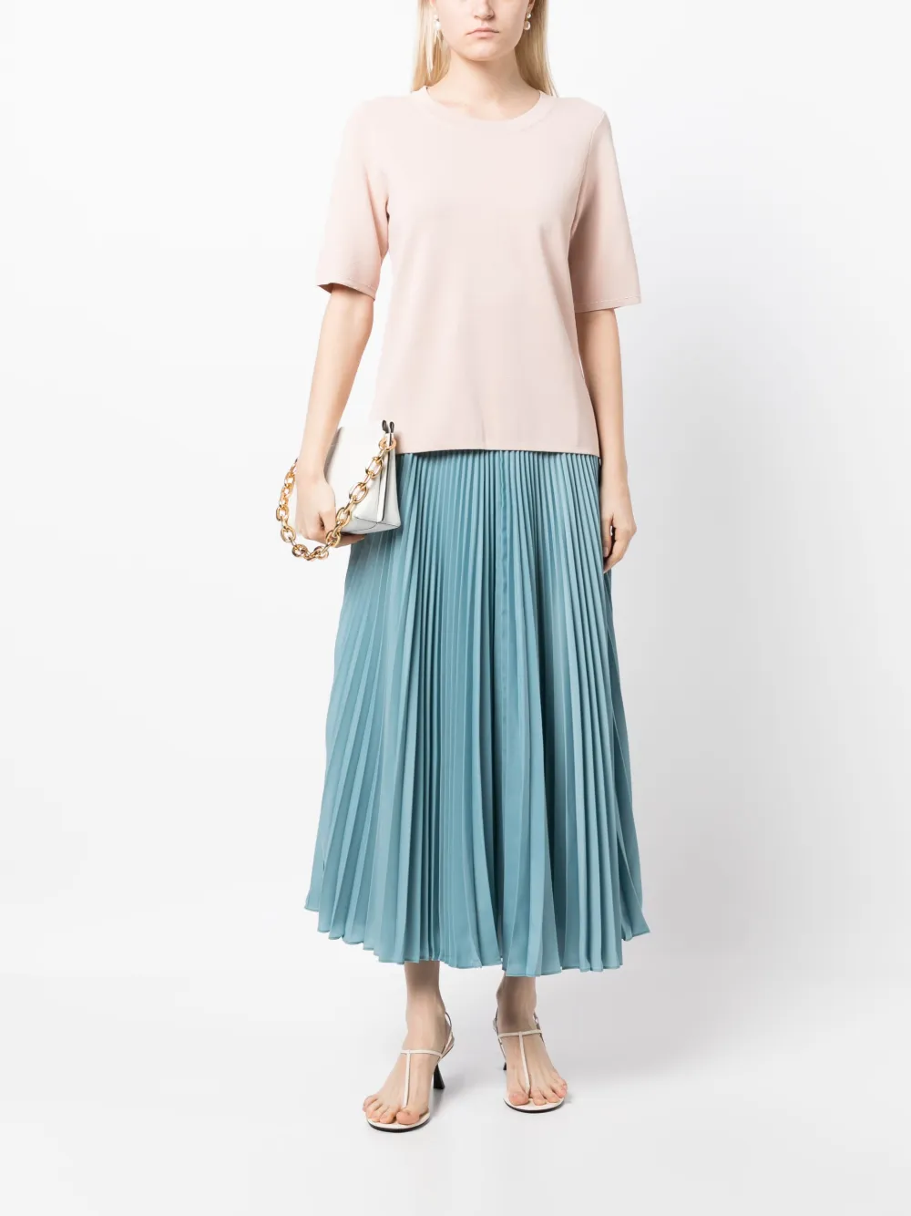Paule Ka Top met contrasterend stiksel - Beige