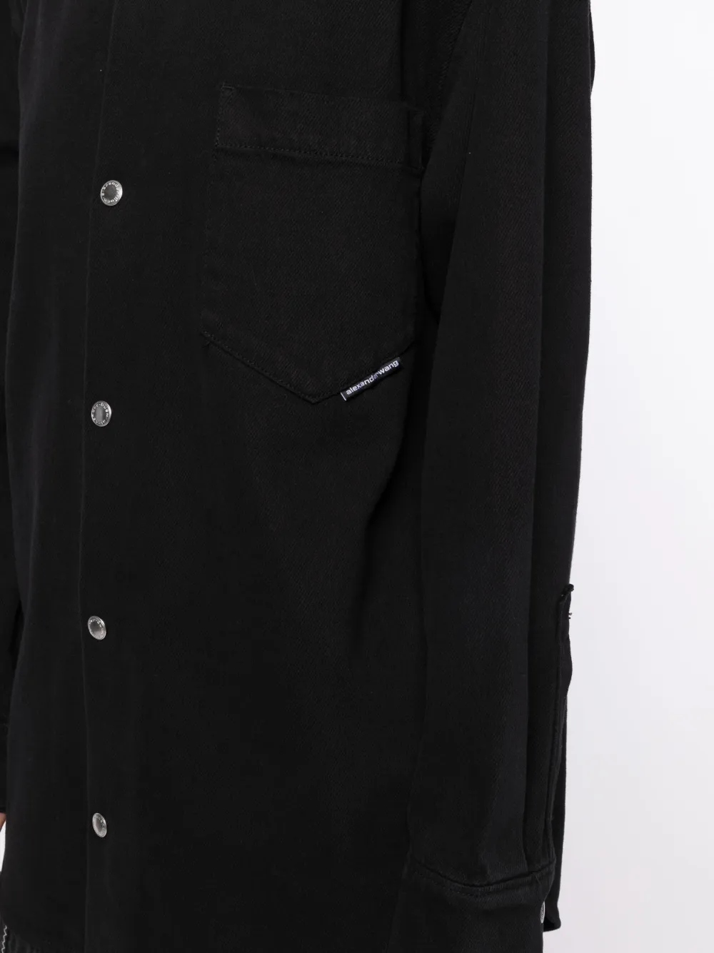 Shop Alexander Wang Long-sleeve Cotton Denim Shirt In Black