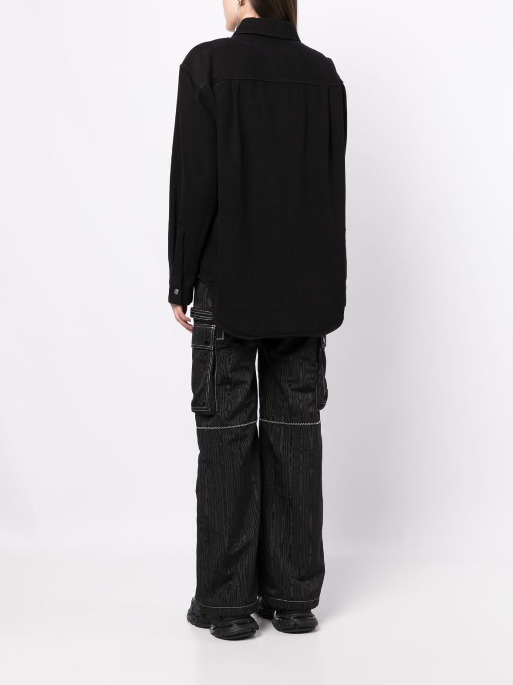 Shop Alexander Wang Long-sleeve Cotton Denim Shirt In Black