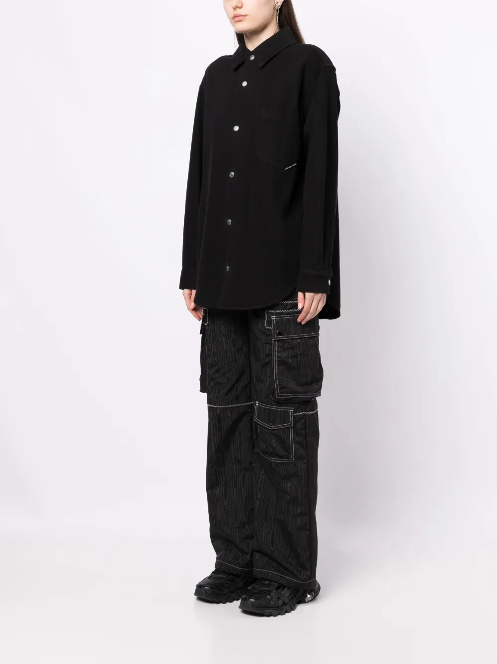 Shop Alexander Wang Long-sleeve Cotton Denim Shirt In Black