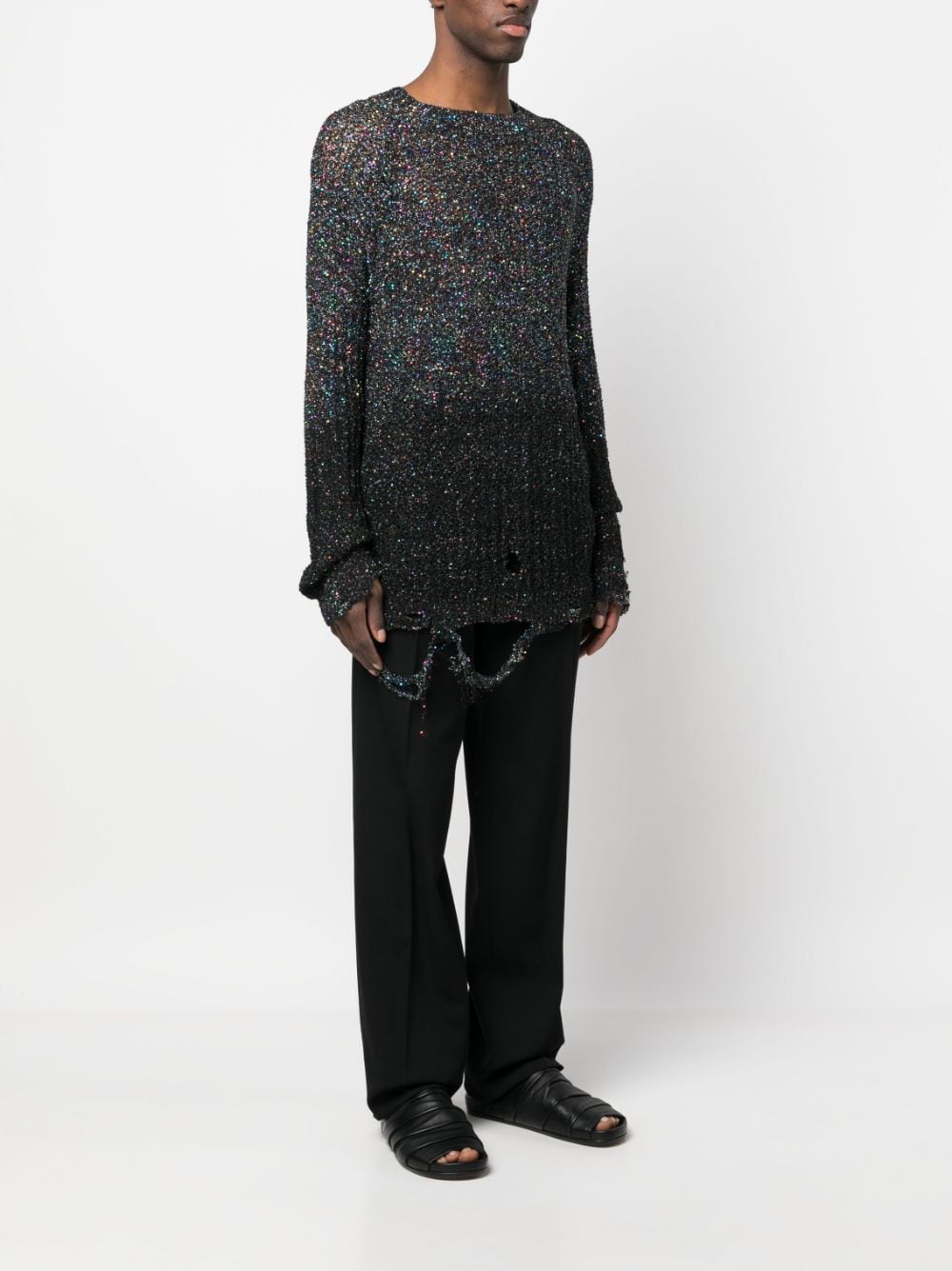 Maison Margiela sequin-embellished ripped-detail Jumper - Farfetch