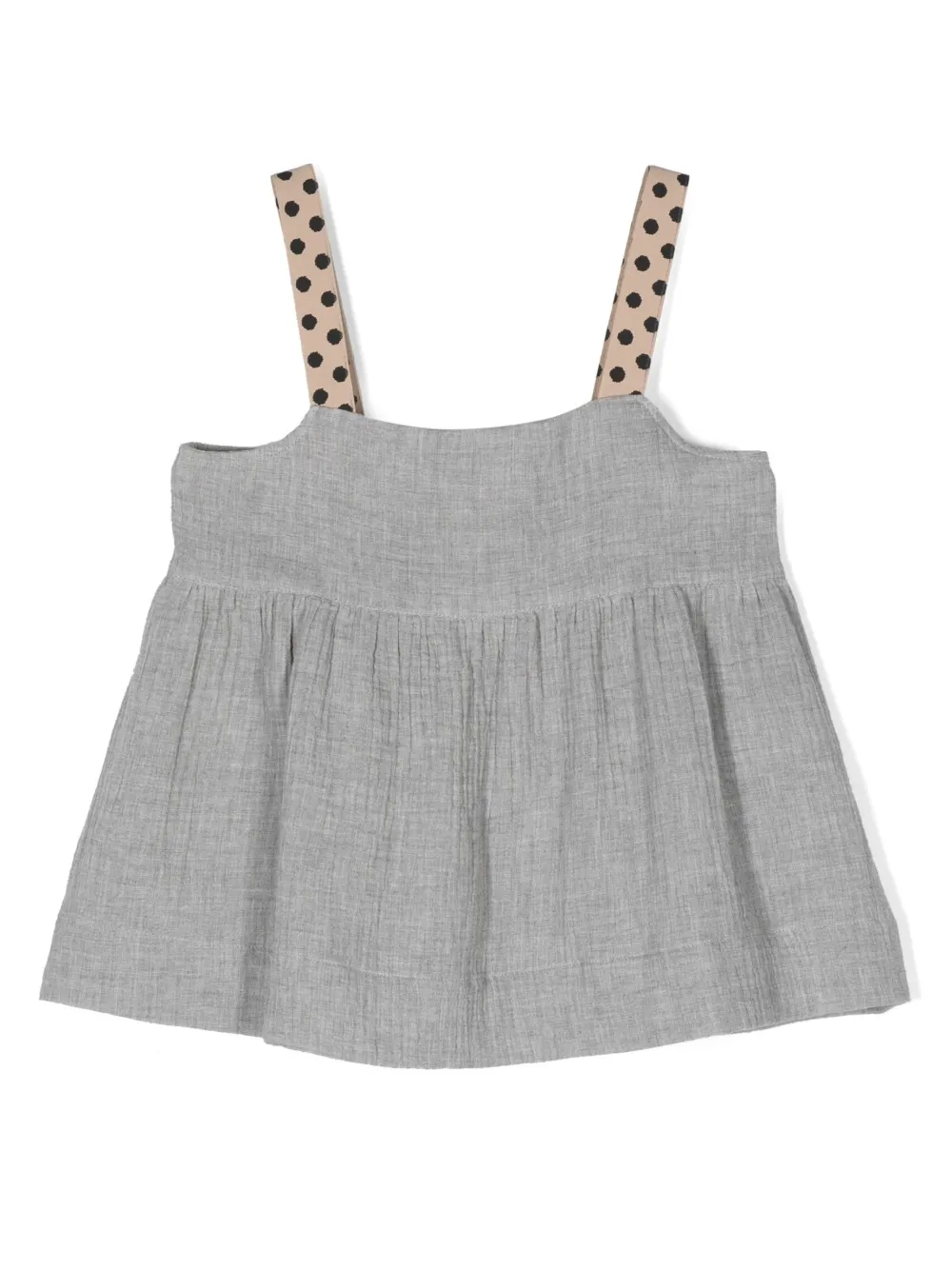Caffe' D'orzo Kids' Polka Dot-straps Tunic Top In Grey
