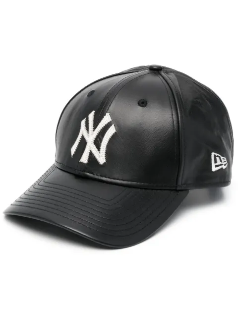 NEW ERA CAP embroidered-logo leather cap