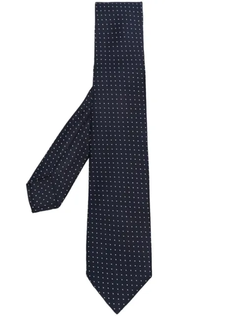 Barba - dot-print silk tie
