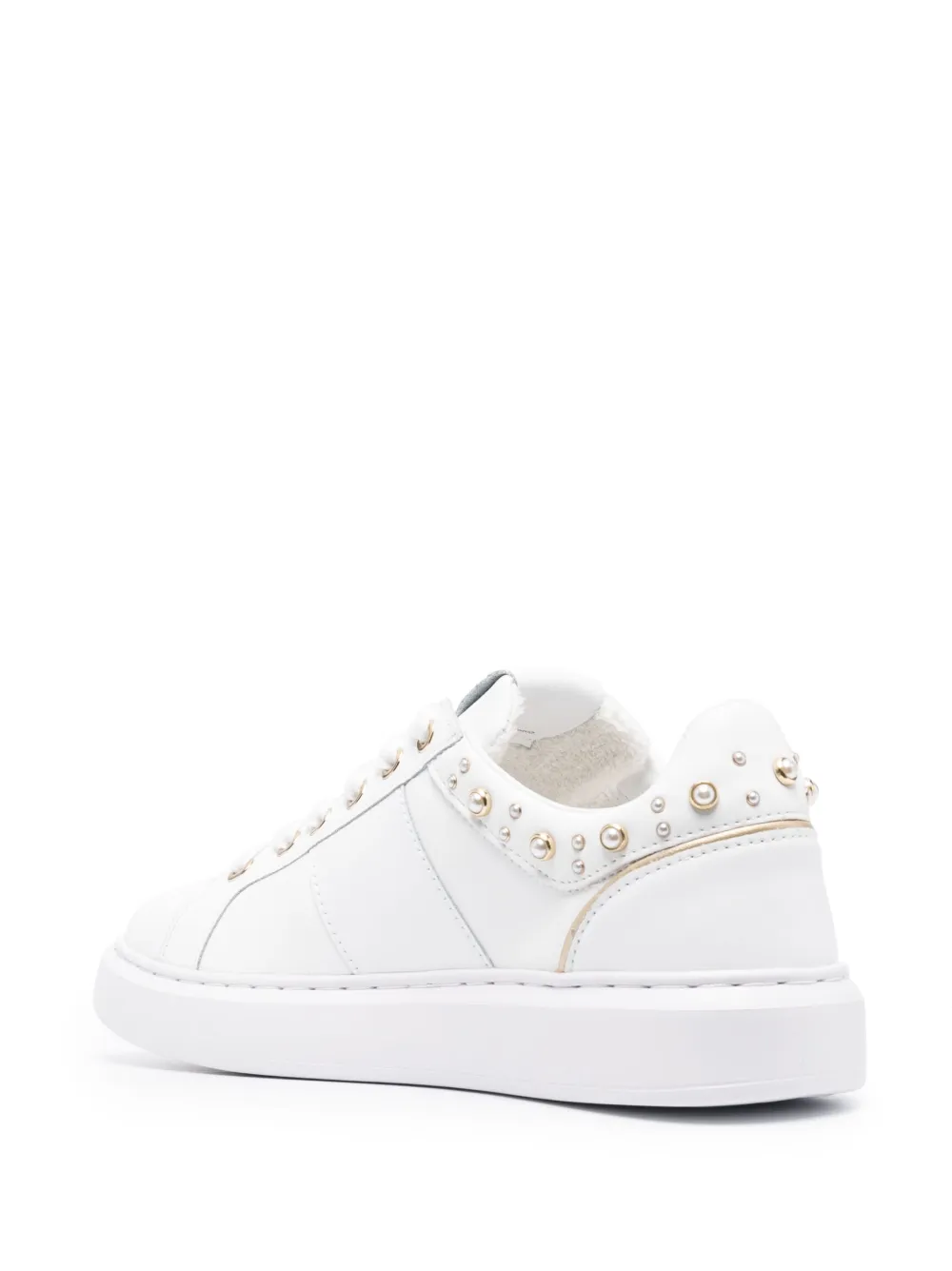 Twinset Pearl-embellished Low-top Sneakers In White