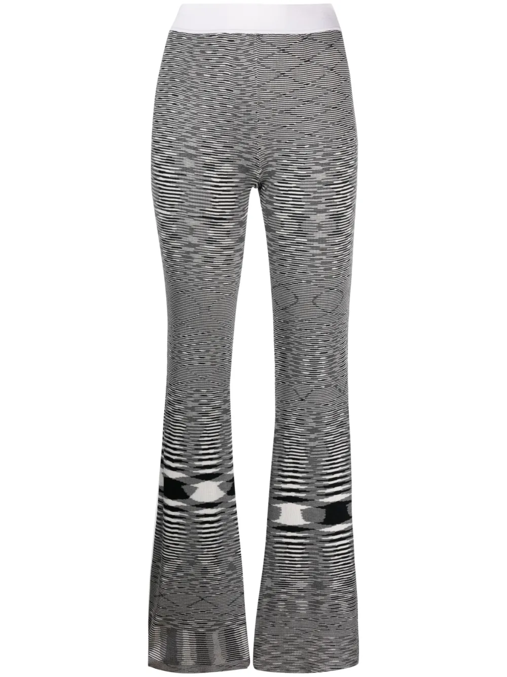 Missoni Space Dye marl-knit flared trousers - Black