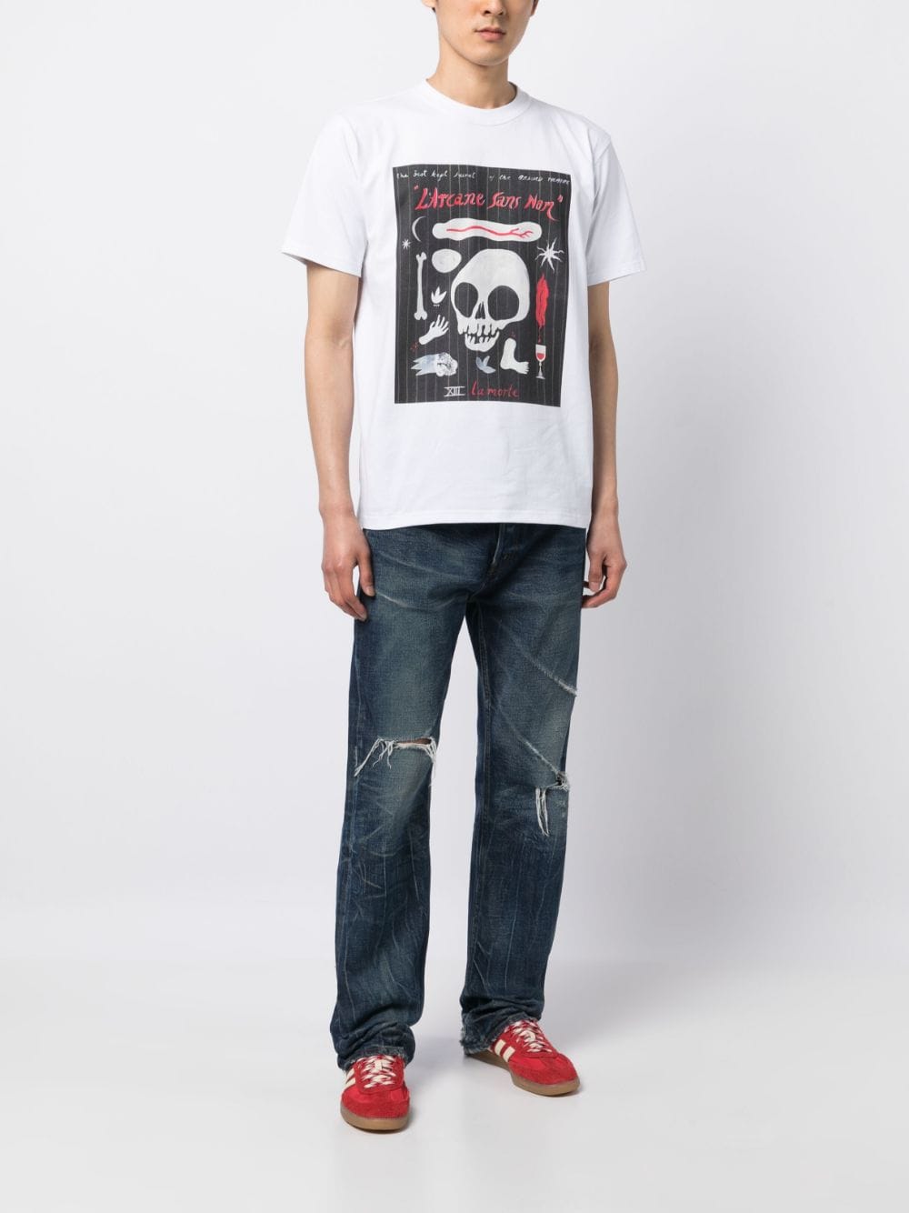 Shop Endless Joy Graphic-print Cotton T-shirt In Weiss