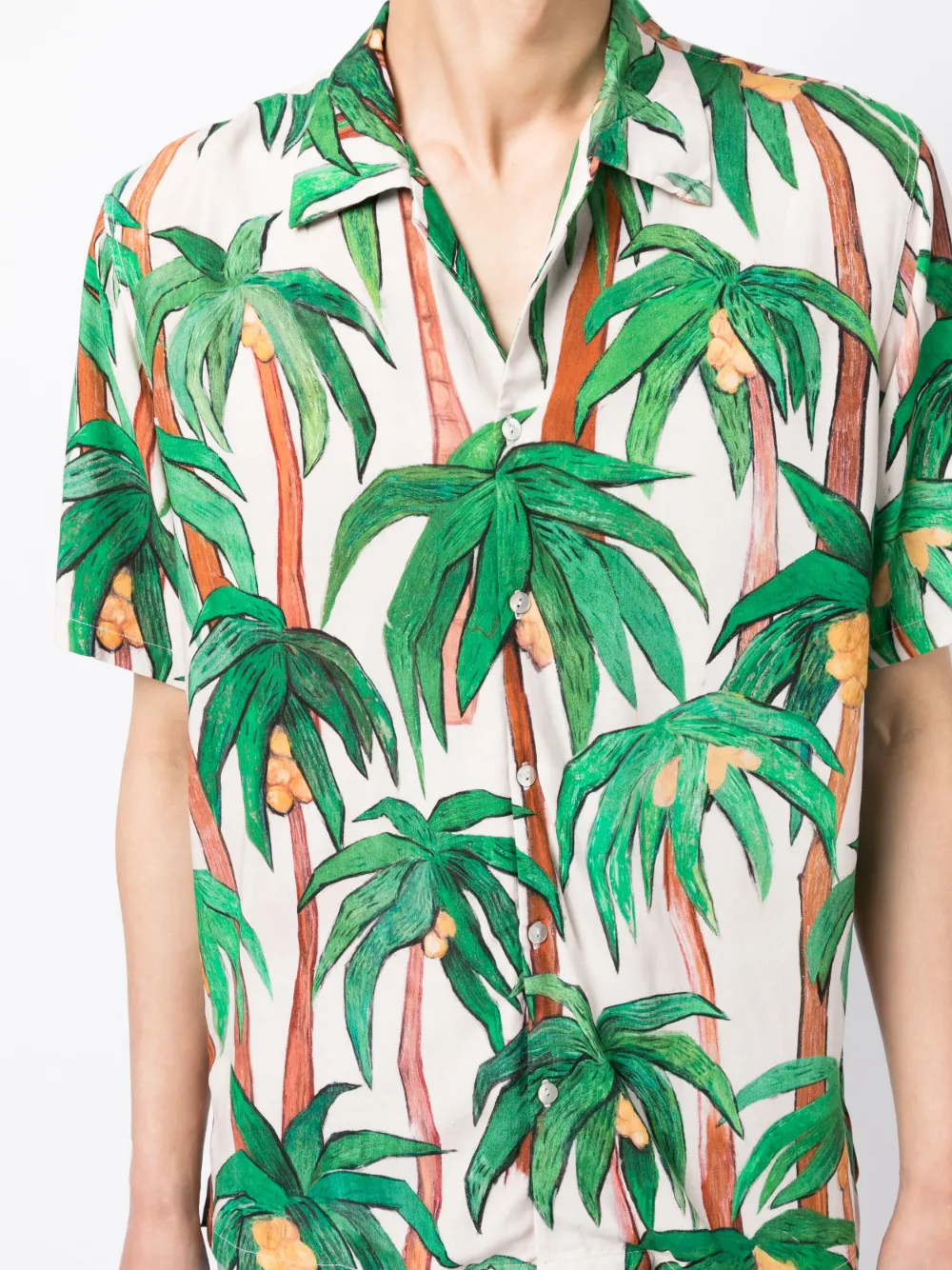 Shop Endless Joy Palm Tree-print Shirt In Mehrfarbig