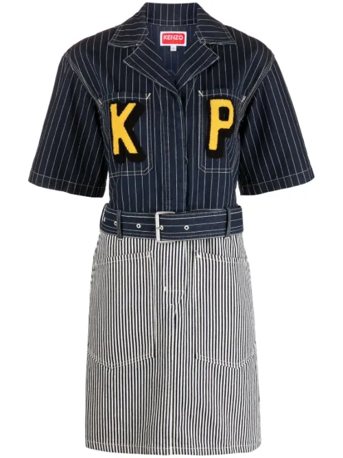 Robe-chemise en jean à patch logo - Kenzo - Modalova