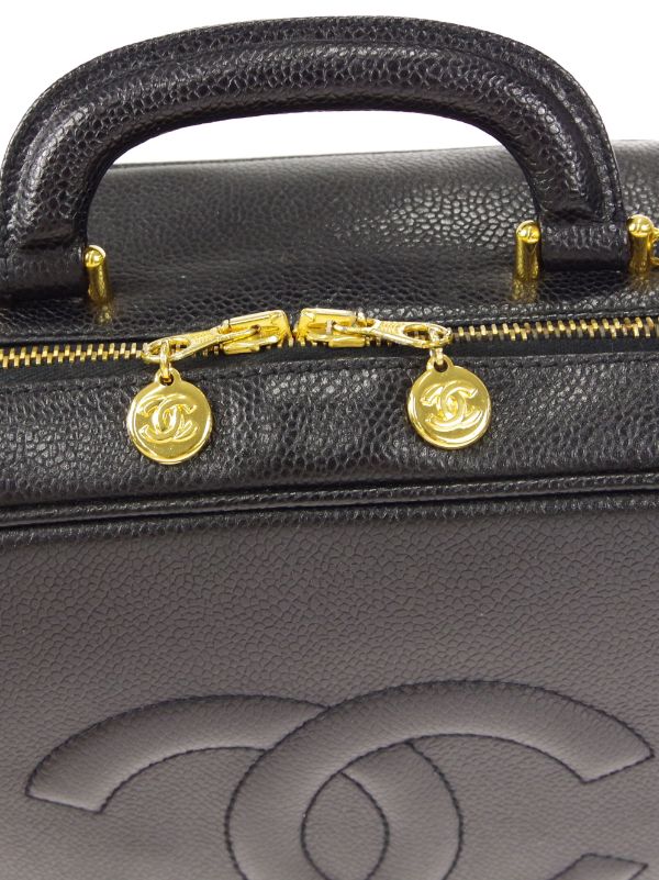 Chanel Vintage Leather Double 'CC' Logo Camera Bag For Sale at 1stDibs