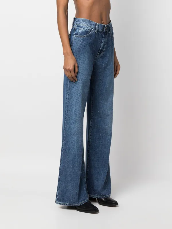 デニム・ジーパン DONDUP FW24 AMBER - Wide-leg jeans (DP619CS0179YIB6 005) DONDUP Amber low-rise wide-leg Jeans | Blue | FARFETCH