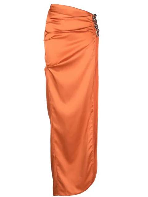 Gcds slit-detail satin maxi skirt