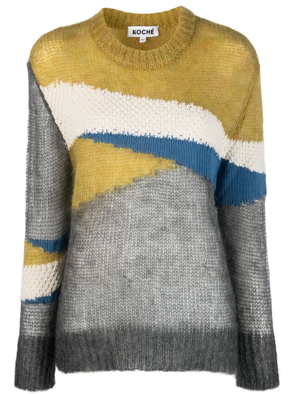 Koché intarsia knit crew-neck jumper - Grey