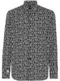 Billionaire logo-print stretch-cotton shirt - Black