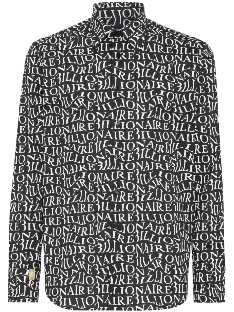 Billionaire logo-print stretch-cotton shirt
