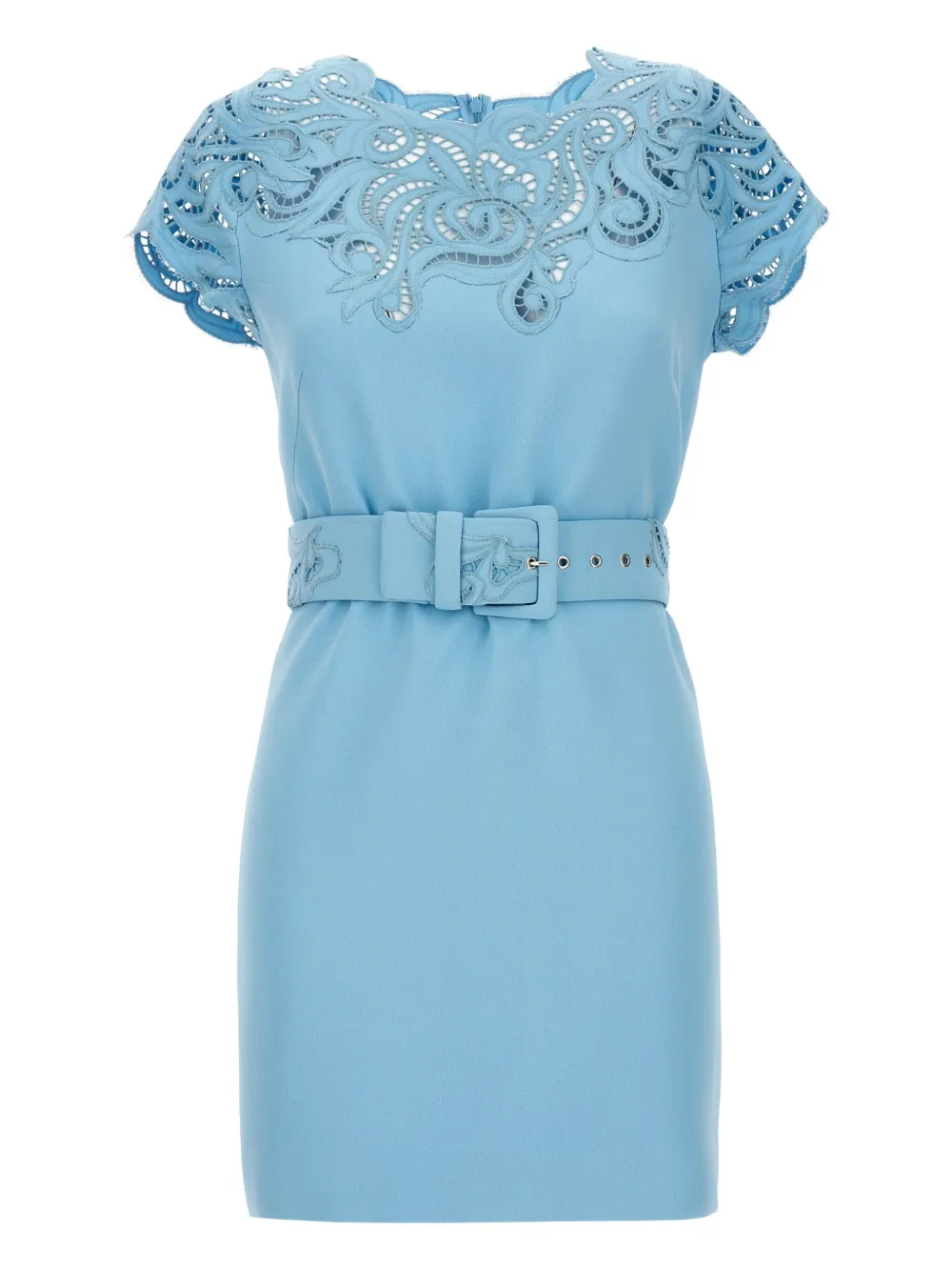 Ermanno Scervino Abito corto con ricamo - Blu
