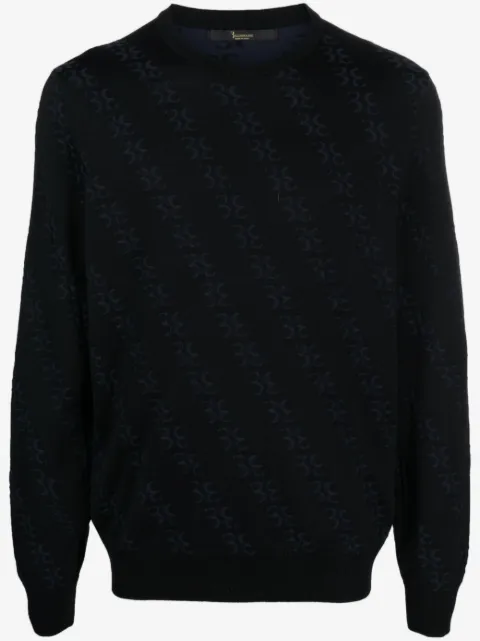 Billionaire monogram-jacquard knitted jumper