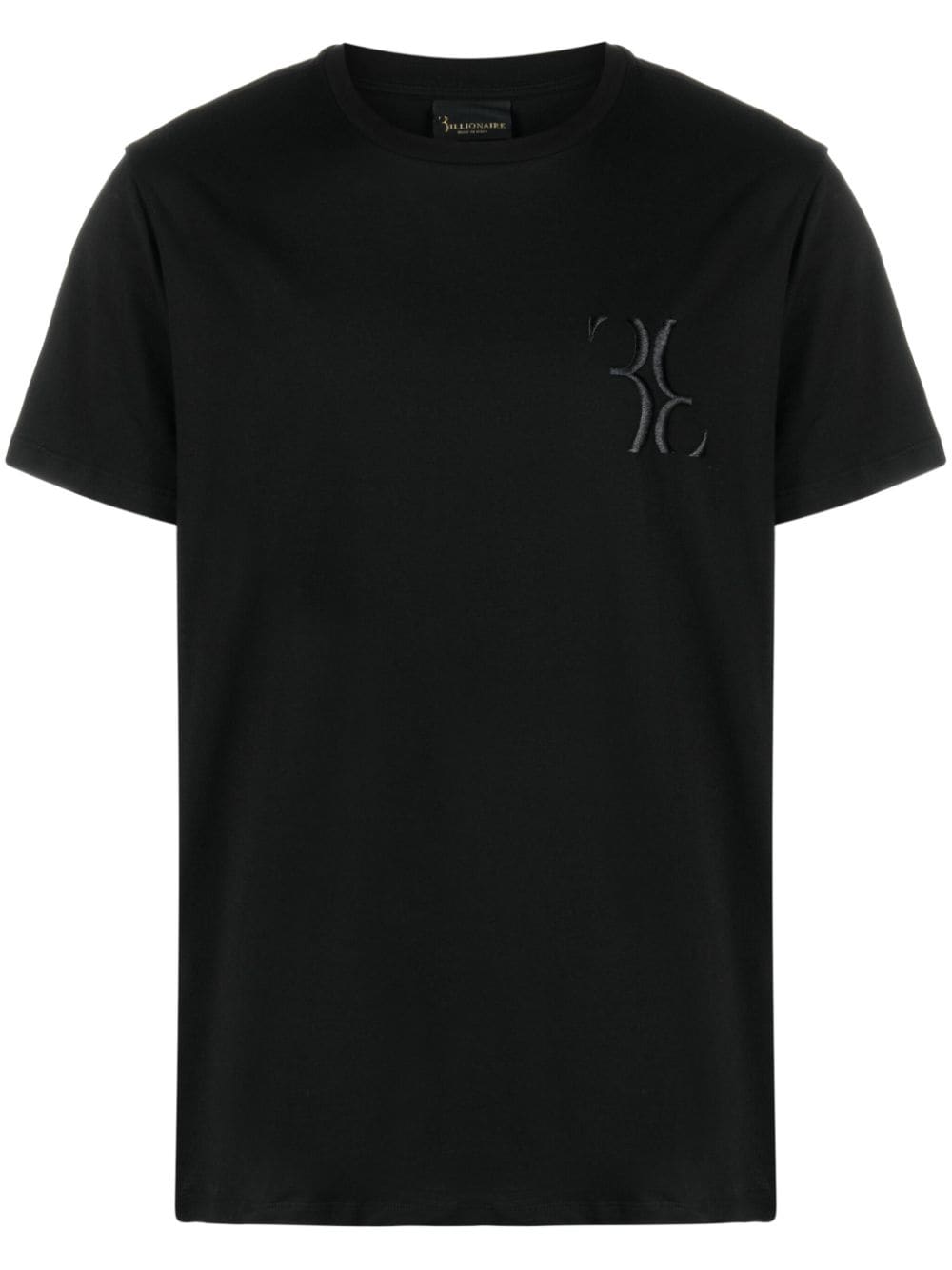 Billionaire Logo-embroidered Cotton T-shirt In Black
