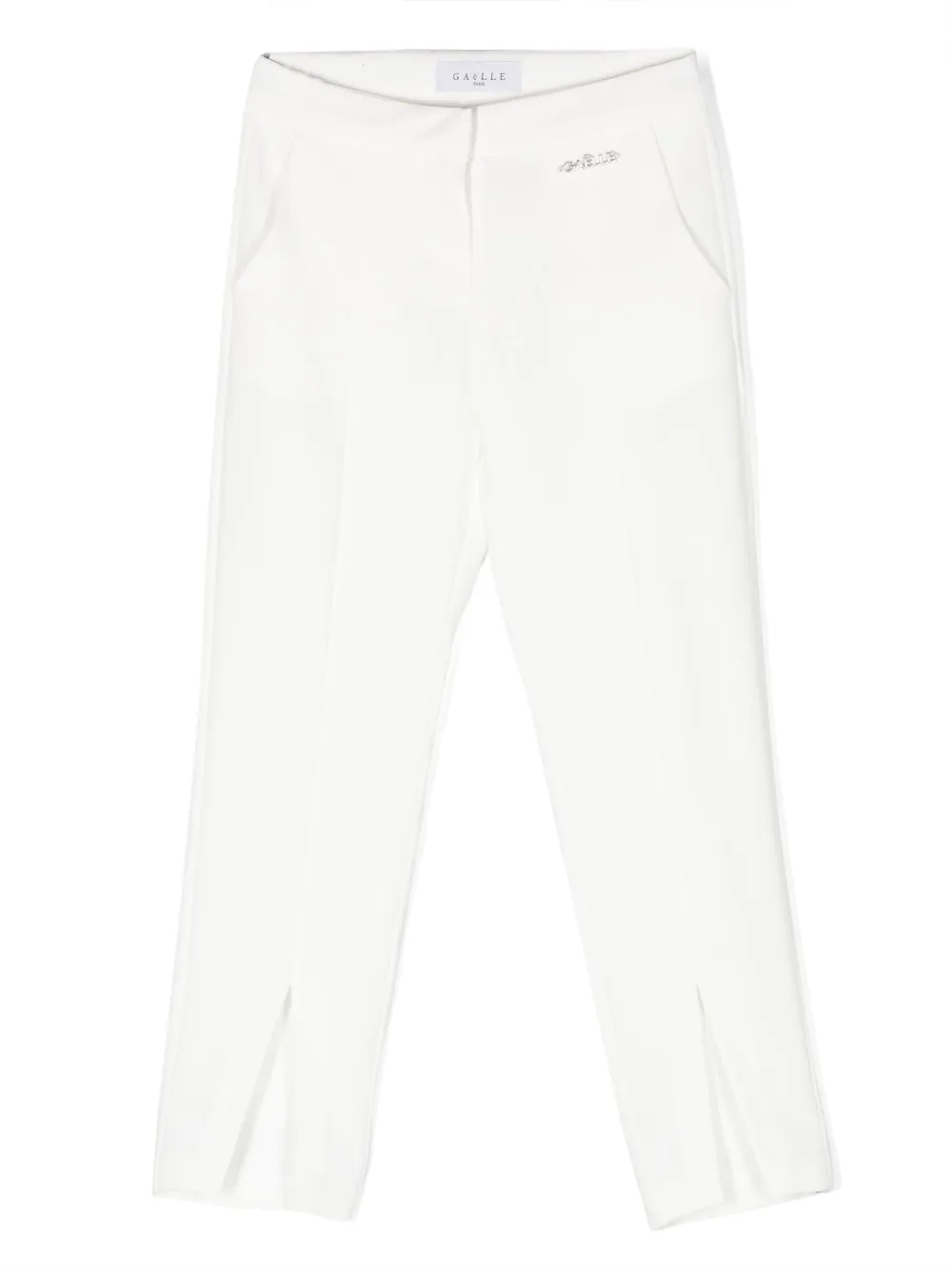 Gaelle Paris Kids slit-detail slim-fit trousers - White