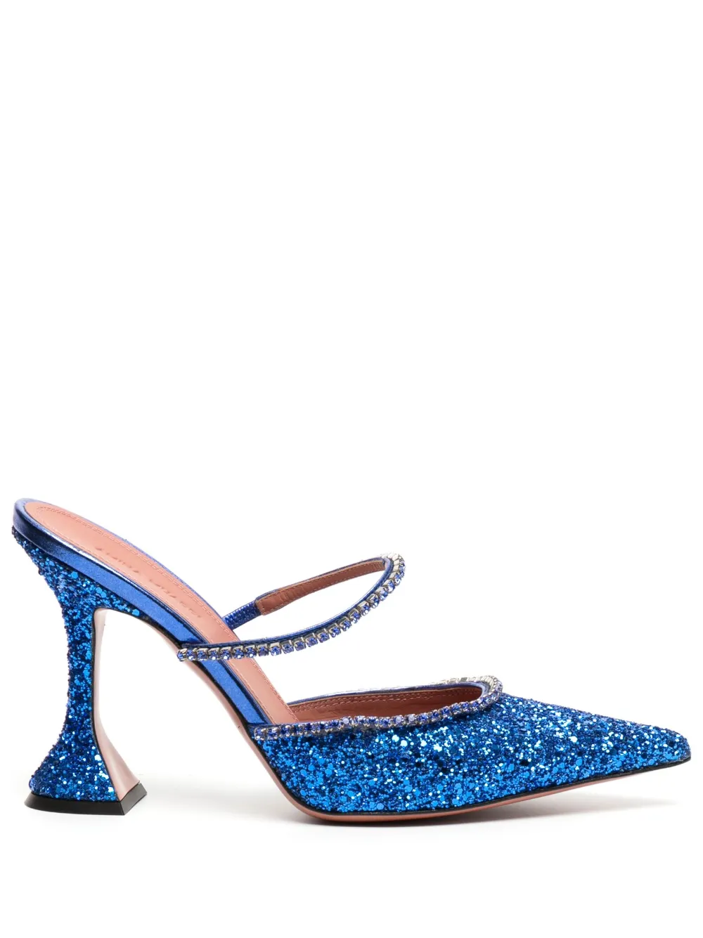 AMINA MUADDI GILDA POINTED-TOE GLITTER PUMPS