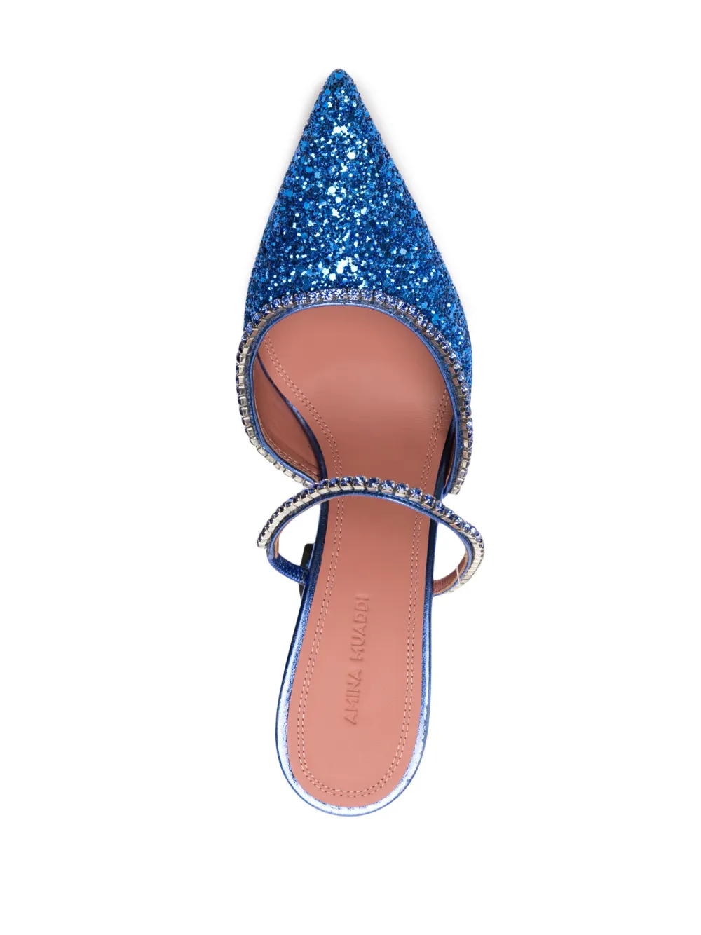 AMINA MUADDI GILDA POINTED-TOE GLITTER PUMPS