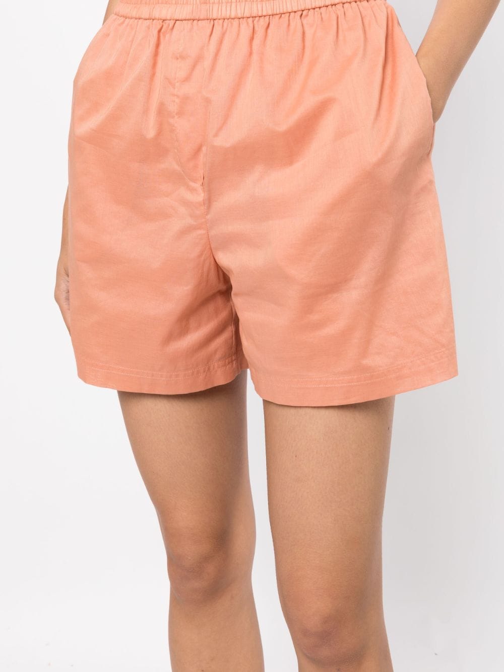 Shop Paul Smith Paperbag-waist Cotton Shorts In Orange
