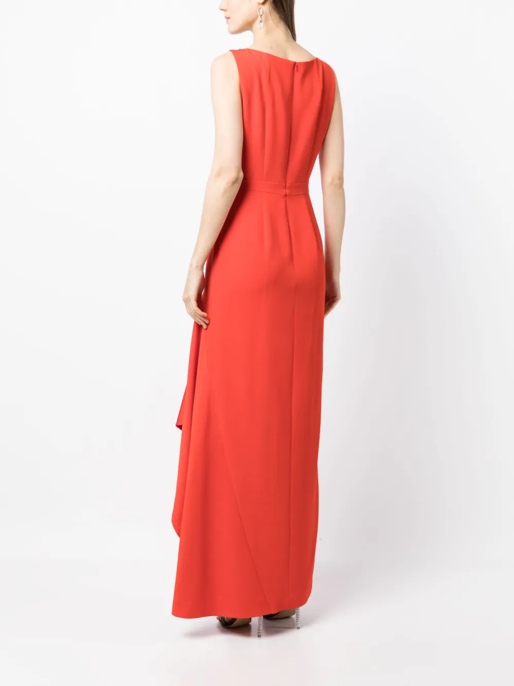 Shop Paule Ka Contrast-lining Maxi Dress In Orange