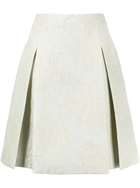 Paule Ka knife-pleat jacquard skirt