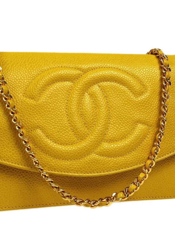 Chanel Pre-owned 1997 CC logo-embossed Wallet-On-Chain - Yellow