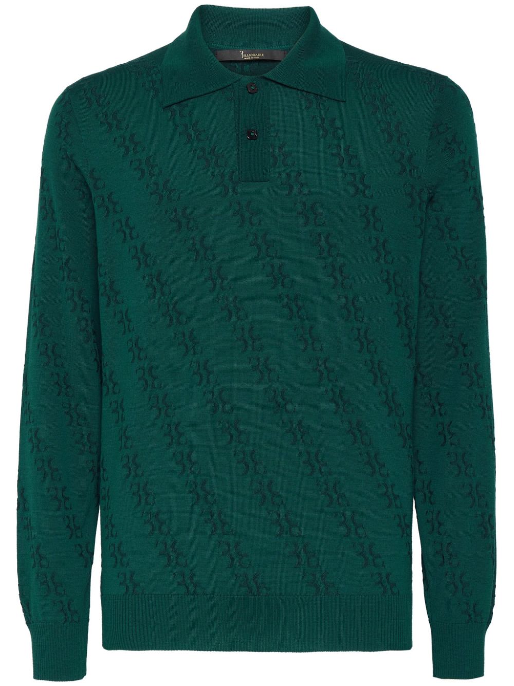 Billionaire Wool-silk Blend Polo Jumper In Green