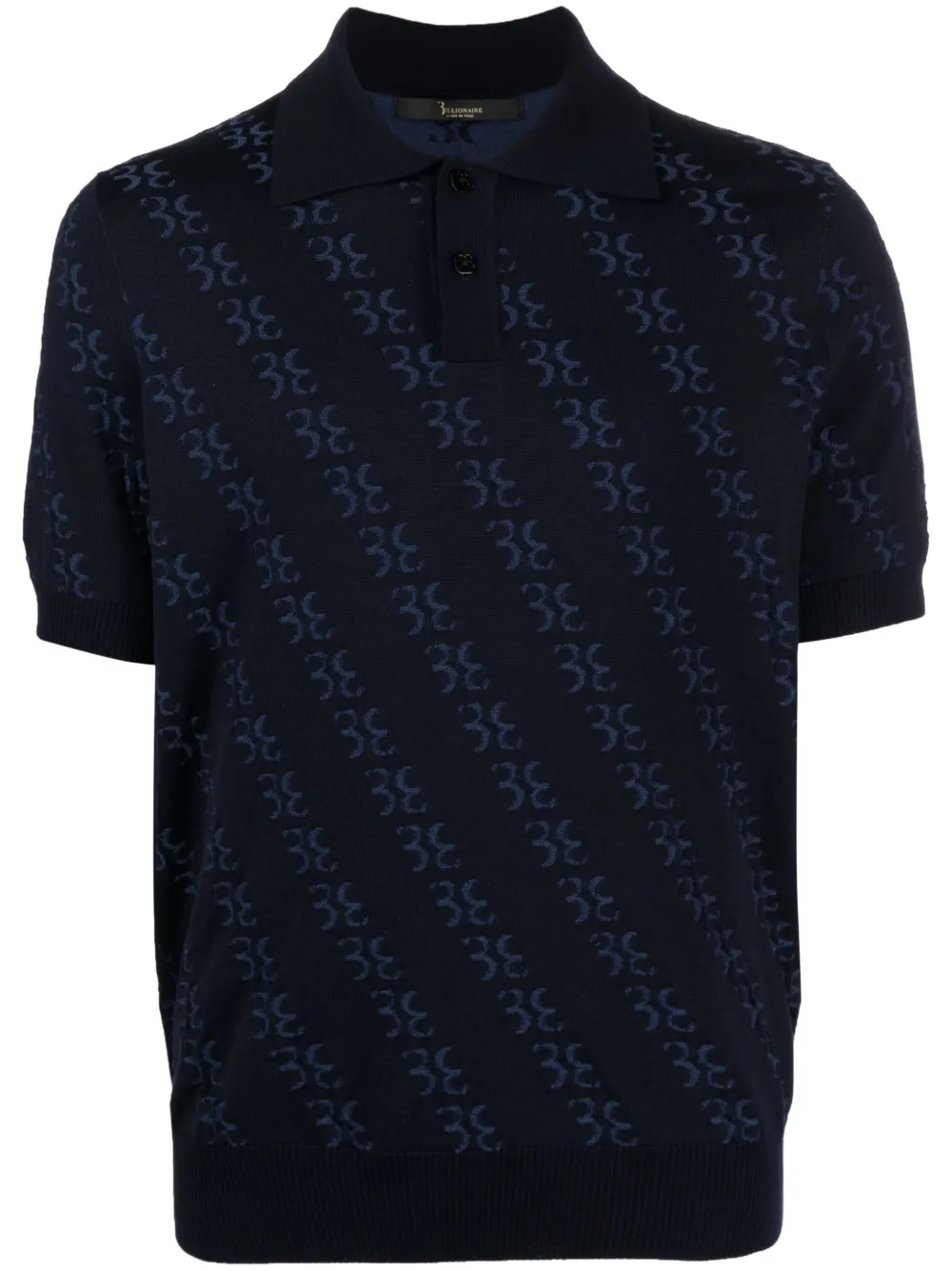 Billionaire Merino-blend Polo Shirt In Blue