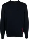 Billionaire monogram-embroidered knitted jumper - Blue