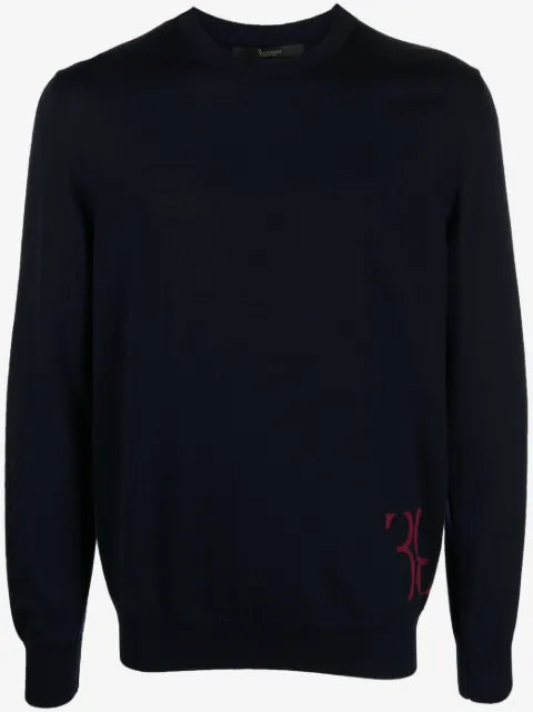 Billionaire monogram-embroidered knitted jumper