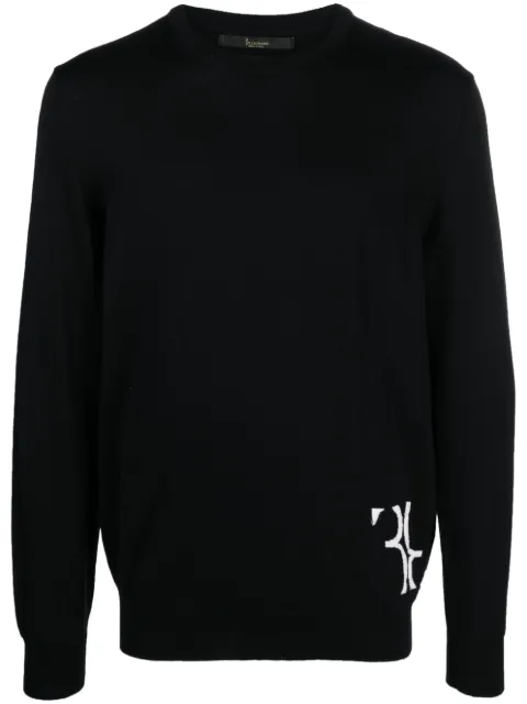Billionaire monogram-embroidered knitted jumper