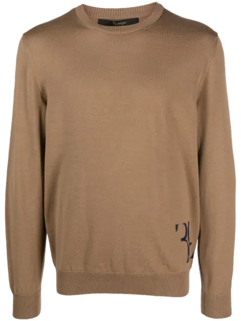 Billionaire monogram-embroidered knitted jumper