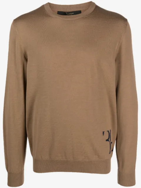 Billionaire monogram-embroidered knitted jumper
