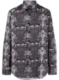 Billionaire lion-print cotton shirt - Black