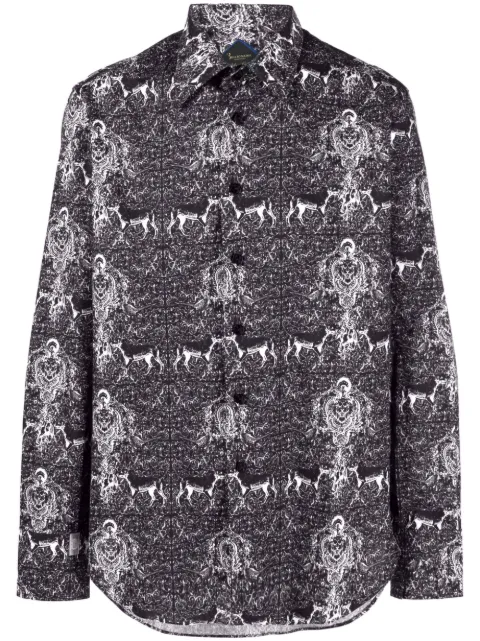 Billionaire chemise en coton à imprimé lion