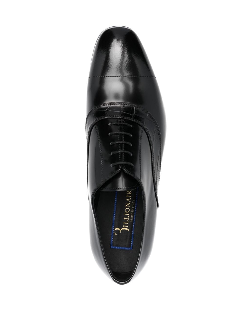 Shop Billionaire Embossed-crocodile Oxford Shoes In Black