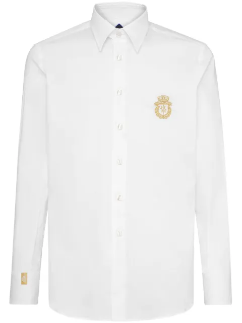 Billionaire crest-motif poplin shirt