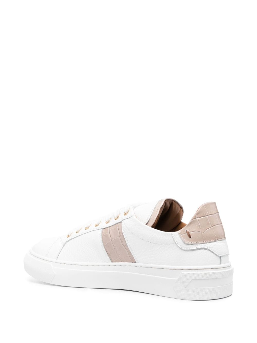 Shop Billionaire Logo-embellished Leather Sneakers In Weiss