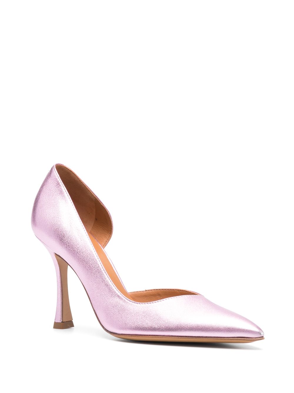 Paul Warmer Dorsay metallic-effect pumps - Roze