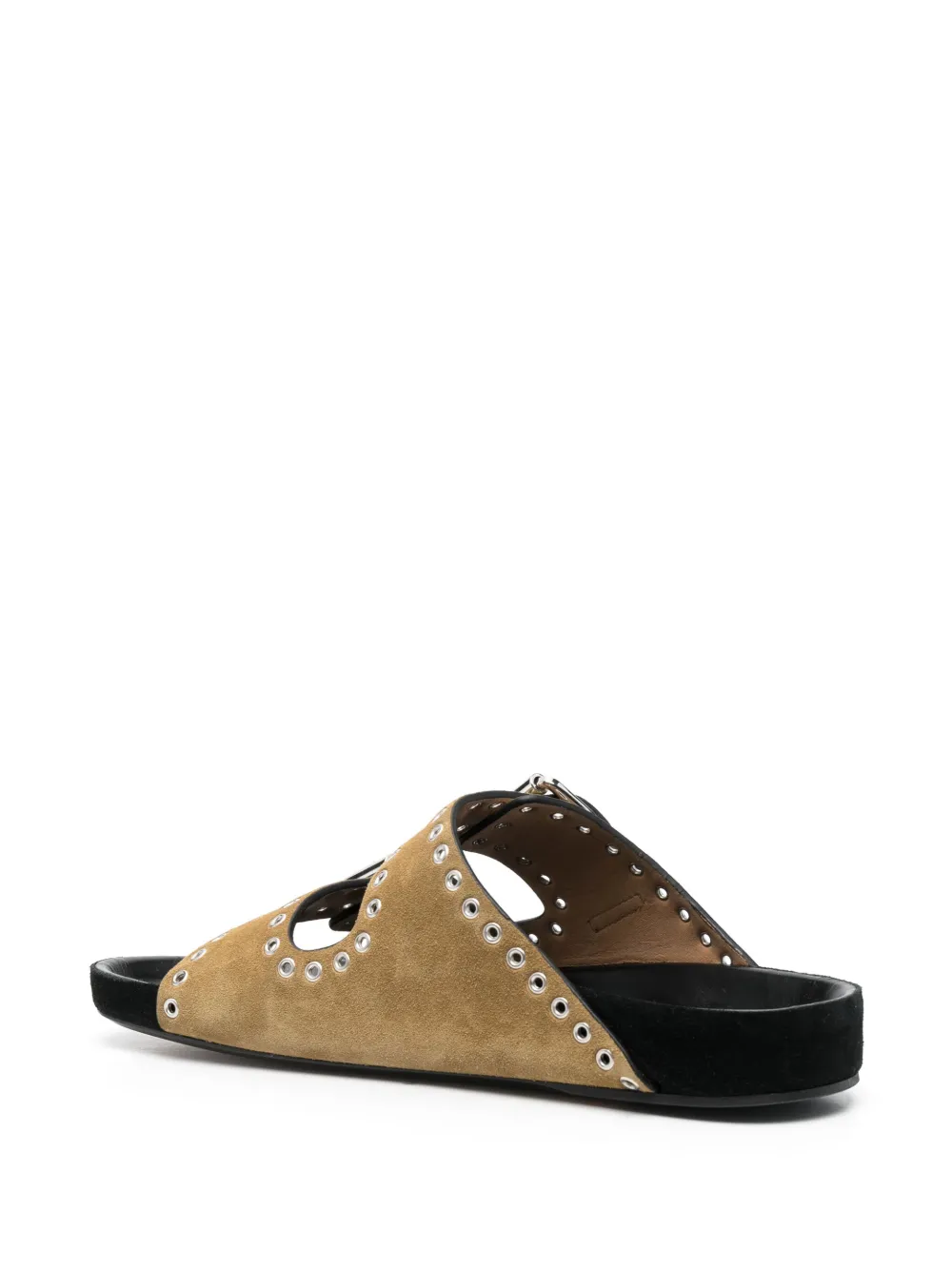 Isabel Marant Lennyo Eyelet-detailing Slip-on Sandals In Brown